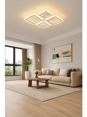 Markatech MS73005-2+2 Beyaz 4'lü 3 Renk LED Plafonyer Avize