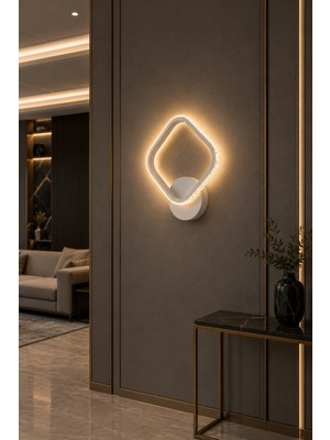 Markatech Lizbon Beyaz Cristalya Serisi 3 Renk LED Aplik