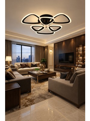 Markatech MS39005-3+3 Siyah 6'lı 3 Renk LED Plafonyer Avize
