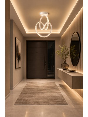 Markatech Elin Beyaz Cristalya Serisi Modern Plafonyer 3 Renk Ledli Avize