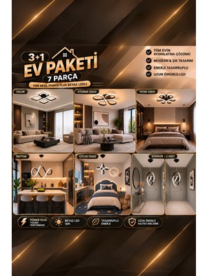 Markatech Premio Siyah LED Avize Paketi