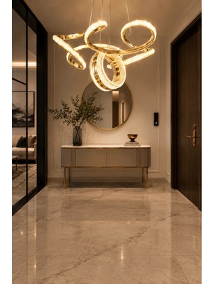 Markatech Sienna Cristalya Gold Kaplama 3 Renk LED Sarkıt Avize