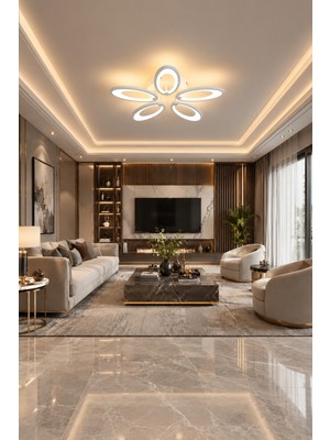 Markatech MS31005-5 Beyaz 5'li 3 Renk LED Plafonyer Avize