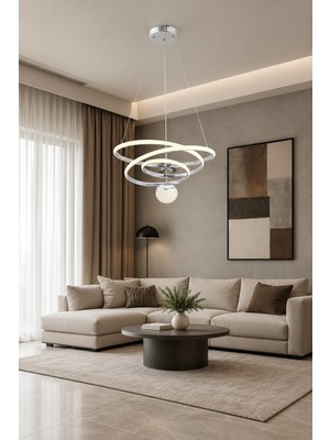 Markatech Viyana Krom Kaplama 3 Renk LED Sarkıt Avize