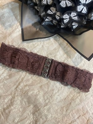 Keskin Aksesuar Vintage Dantel Tasarımlı Elastik Bel Kemeri