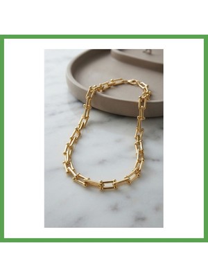Bezos Gold Renk Pirinç Tifani Model Kadın Kolye Mgc