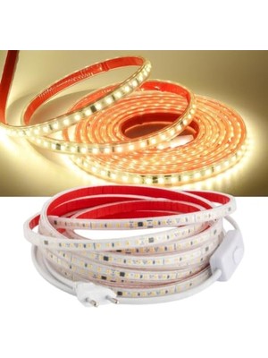 Die Grup Yüksek Parlaklıkta Şerit Led, 120 Led/m, Yapışkanlı ve Fişli