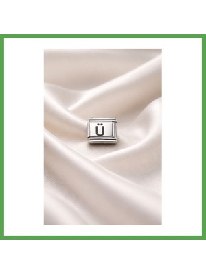Bezos Bileklik Uyumlu Ü Harfi Charm – Paslanmaz Çelik Harf Modül – Kişiye Özel Bileklik Aksesuarı Mgc