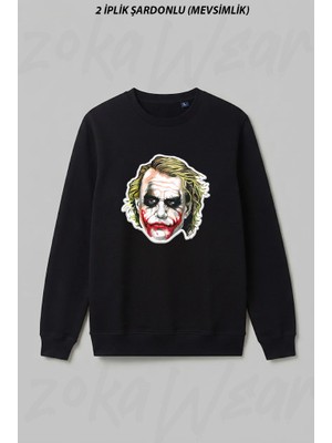 Zoka Wear Batman Joker Ön Baskılı Bisiklet Yaka Sweatshirt