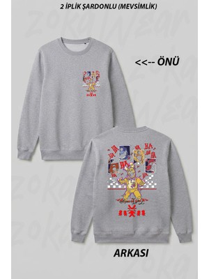 Zoka Wear Fnaf Ha Ha Ön Arka Baskılı Bisiklet Yaka Sweatshirt