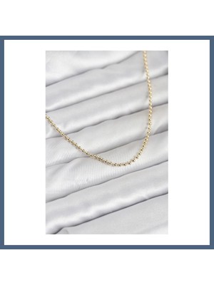 Bezos cm 14K Gold Renk Top Zincirli Model 60 cm Kadın Kolye BZS10