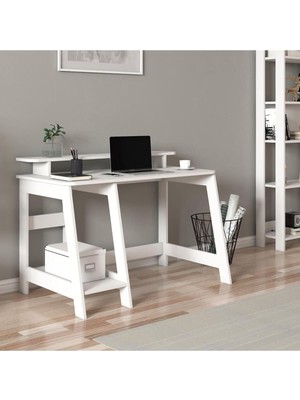 Tr Country Ergonomik Çalışma Masası, Modern Bilgisayar Masası - Beyaz