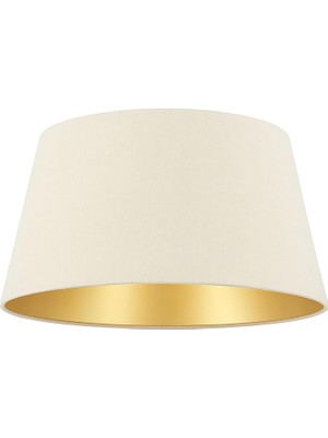 Tr Levaillant Krem-Gold Konik Abajur Şapka – Zarif ve Sıcak Işık Etkisi, Üst 35 Cm/alt 40 cm