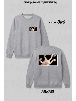 Zoka Wear Migi Parasyte - The Maxim Ön Arka Baskılı Bisiklet Yaka Sweatshirt