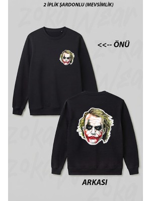 Zoka Wear Batman Joker Ön Arka Baskılı Bisiklet Yaka Sweatshirt