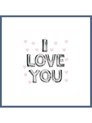 Bezos I Love You Folyo Balon Gümüş Renk 35 cm BZS10