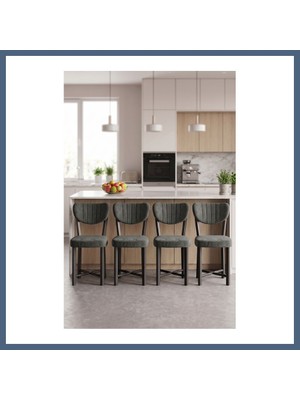 Bezos Sandalye 4 Adet Baby Face Kumaş Metal Ayak Modern Mutfak Sandalyesi Cafe Balkon Ofis Elma BZS10