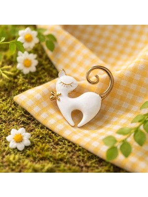 B&t Kedi Figürlü Broş