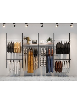 Elarque Modüler Askılık ve Duvar Raf Sistemi 280 cm
