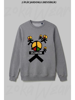 Zoka Wear Michael Jackson Olodum Ön Baskılı Bisiklet Yaka Sweatshirt