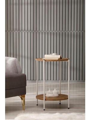 Elarque Yuvarlak Tablalı Katlı Sehpa Q42X60 Antrasit