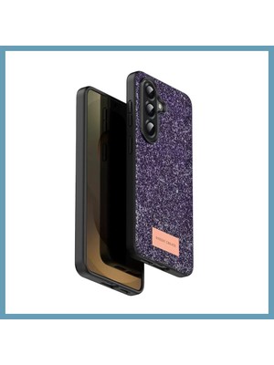 Bezos Onegif Samsung Galaxy A17 5g Uyumlu Bright Simli Kapak - Derin Mor MBT06
