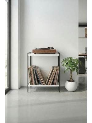 Elarque Lamine Ahşap Pikap Sehpası 60X45CM Metal Ayaklı