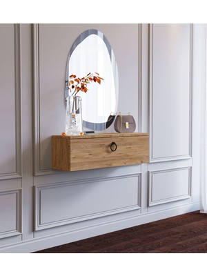 Elarque 80 cm Duvara Monte Ahşap Makyaj Masası