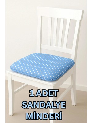 Elarque Bağcıklı Sandalye Minderi Puantiyeli 40X40CM Kare