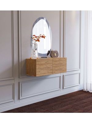 Elarque Ahşap Görünümlü Mdf 2 Kapaklı Dresuar 80 x 30 x 30