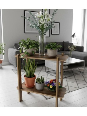 Elarque Modern 2 Katlı Yan Sehpa, Çiçek ve Kitap Standı
