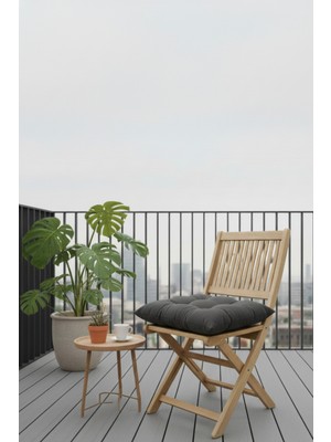 Elarque Baf 6'lı Sandalye Minderi 40X40 cm - Yumuşak Dokulu Bağcıklı Mutfak ve Balk