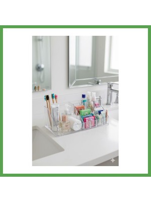 Bezos Şeffaf Akrilik Banyo Kozmetik Düzenleyici Organizer 13X22X8 cm Mgc