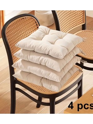 Elarque 4’lü Sandalye Minderi – Bağcıklı, Yıkanabilir – 40X40 cm