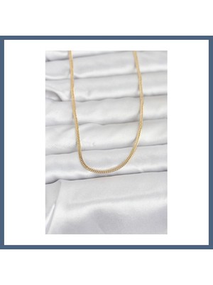 Bezos cm 14K Gold Renk Dolgun Zincir Model 60 cm Kadın Kolye BZS10