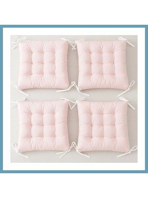 Bezos 4’lü Kapitone Bağcıklı Sandalye Minderi · 40 × 40 × 3 cm | Pembe | 40 × 40 × 3 cm · 4 Adet MBT06