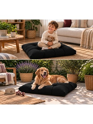 Elarque 70X70 cm Kapitone Yer Minderi – Kare Oturma Minderi