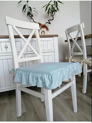 Elarque Fırfırlı, Fermuarlı, Bağcıklı, Sıvı & Leke Tutmaz Iskandinav Stil Sandalye