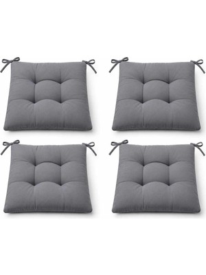 Elarque 4’lü Sandalye Minderi – Bağcıklı, Yıkanabilir – 40X40 cm
