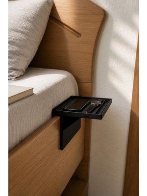 Elarque Yatak Kenarı Organizer Rafı - 30 mm Bazaya Uyumlu (Siyah)