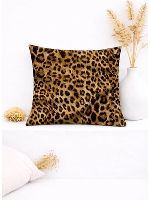 Ases Design Leopar Desenli Dekoratif Kırlent Kılıfı (45X45 Cm)