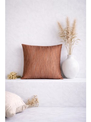 Ases Design Dokulu Desenli Dekoratif Kırlent Kılıfı – Kiremit