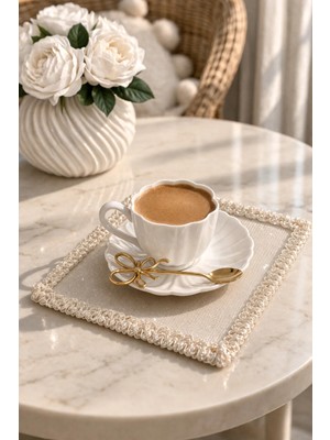 Ases Design Kabartmalı Kenar Detaylı Işıltılı Dekoratif Sunum Peçetesi