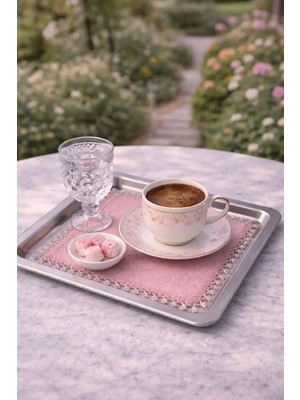 Ases Design Kristal Boncuk Detaylı Pudra Sunum Peçetesi (1 Adet)