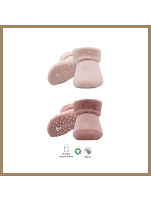Bezos 2'li Çemberli Kaymaz Havlu Soket Çorap 10503 Pudra Pembe · Renk: Pudra Pembe · Beden: 12-24 Ay 22