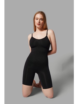 Eser Butik 2 Beden Toparlayan Bel ve Basen Incelten Tam Boy Tüm Vücut Korsesi Seamless 9050 Siy