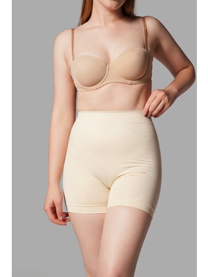 Eser Butik Push Up Seamless Dikişsiz Popo Şekillendirici Kısa Paçalı Korse 2064 Bej