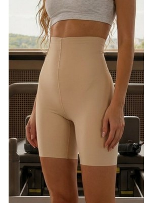 Eser Butik Kadın Boxer Kolsuz Dokuma Ten Korse