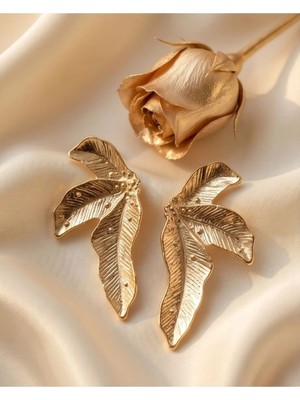 B&t Gold Palmiye Model Tasarım Kadın Küpe