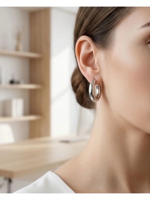 B&t Kalın Model Halka Küpe